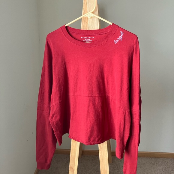 boxercraft Tops - Boxercraft Long Sleeve Tee XL Red White Target Embroidered Casual Valentines Day